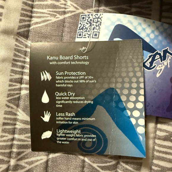 Kanu Surf Monochrome Tie-Dye Board Shorts with Pockets and Lining - Size XL - Picture 4 of 5